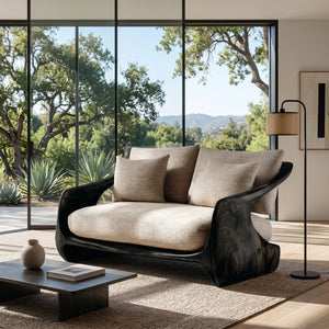 Contemporary Natural Wood Sofa For Modern Minimalist Home