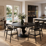 Contemporary Round Dining Table With Twisted Pedestal For Dining Room