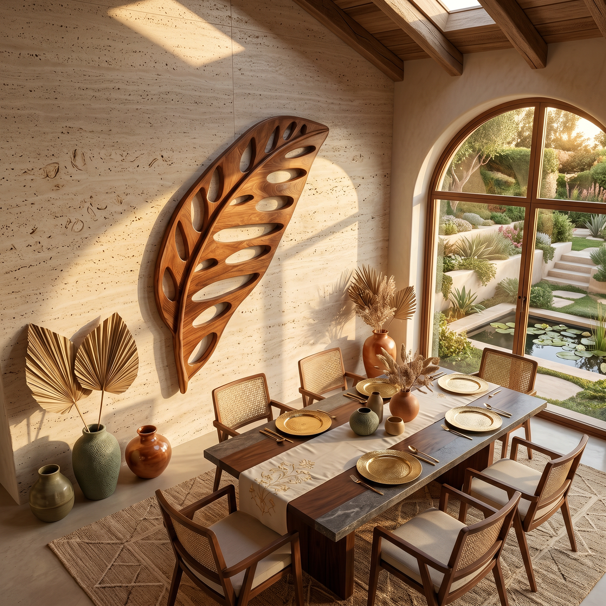 Resort Style Leaf Wall Shelf For Lounge Space
