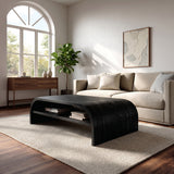 Modern Coffee Table With Flowing Rounded Edge For Living Room