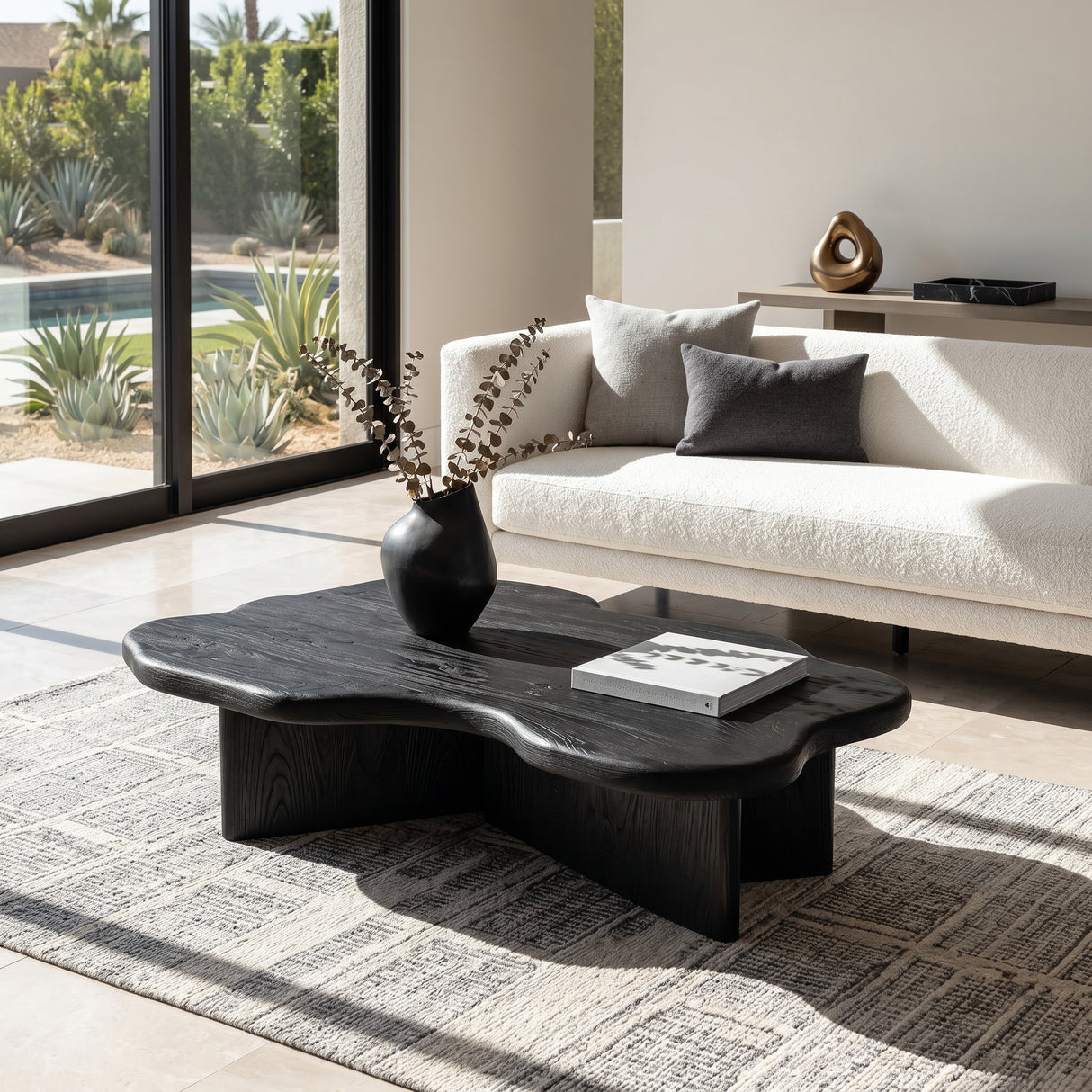 Organic Coffee Table With Cloud Shaped Tabletop For Home Decor