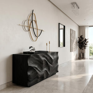 Organic Wood Sculptural Console Table For Home Decor