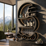 Rustic Wall Mounted Wine Display For Lounge Area
