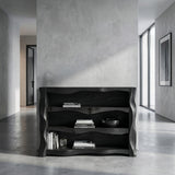 Rustic Console Table With Three Open Shelves For Home