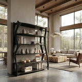 Elegant Wooden Standing Shelf With Tiers For Living Room