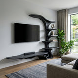 Modern Sculptural TV Stand With Branch Shelves For Living Room