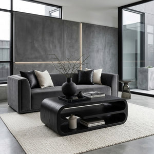 Minimalist Coffee Table With Storage Shelf For Living Room