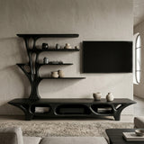Modern TV Cabinet With Open Storage Compartment For Home Decor