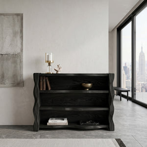 Organic Wavy Console Table With Three Tiers For Interior