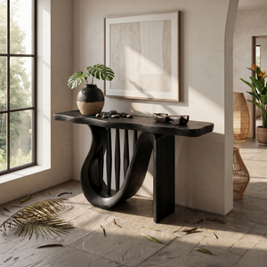Modern Horseshoe Base Console Table Contemporary Hallway