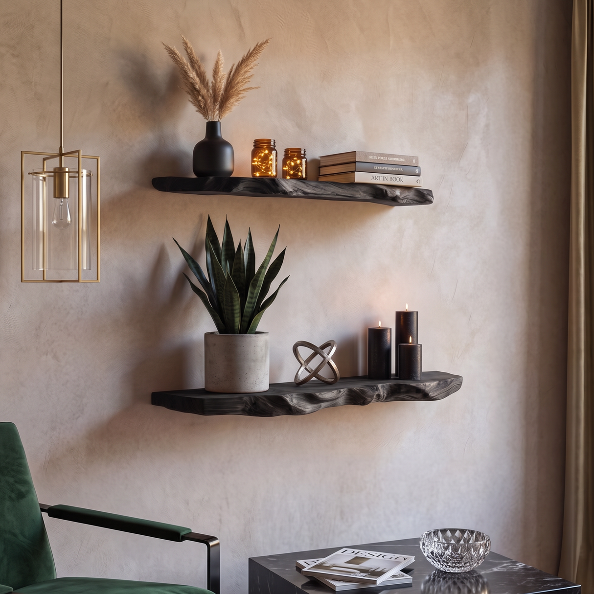 Farmhouse Wooden Floating Shelf For Living Room Holiday Decoration