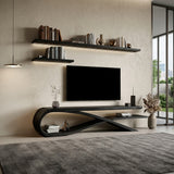 Handcrafted Sculptural Wooden TV Stand For Home Decor