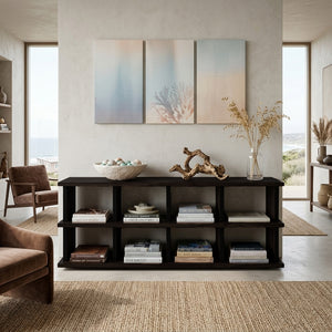 Modern Two Tiers Natural Wood Bookshelf For Home Storage