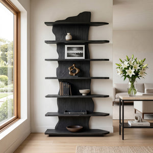 Organic Natural Wooden Standing Shelf For Reading Nook