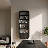 Organic Wooden Wall Mounted Bookshelf For Living Storage