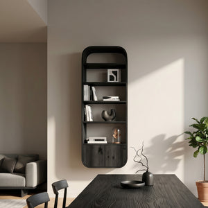 Organic Wooden Wall Mounted Bookshelf For Living Storage