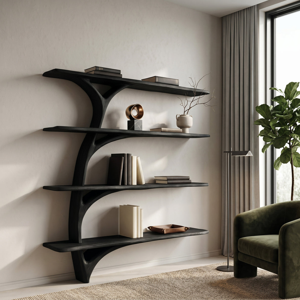 Organic Branch Form Sculptural Bookshelf For Living Room