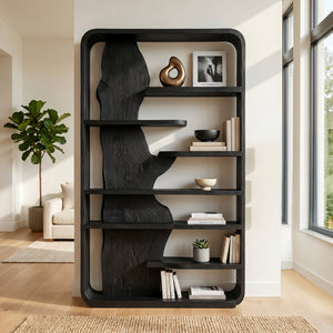 Contemporary Wooden Standing Shelf For Home Office Storage
