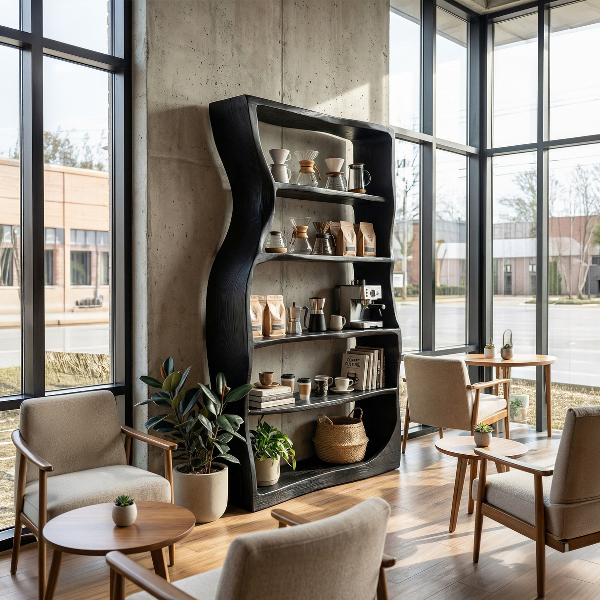Minimalist Modern Unique Bookshelf Entryway Storage