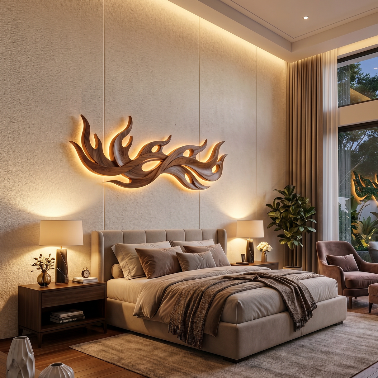 Scandinavian Statement Wall Decor For Penthouse Interior Space
