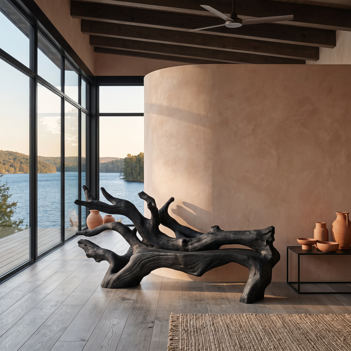 Handcrafted Branch Bench For Versatile Living Room Seating