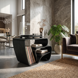 Contemporary Curved Vinyl Record Cabinet Lake House