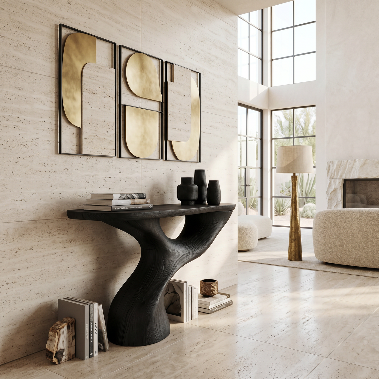 Farmhouse Solid Wood Console Table For Furniture Decor Space