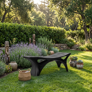 Contemporary Sculptural Outdoor Bench For Garden Or Terrace Lounge