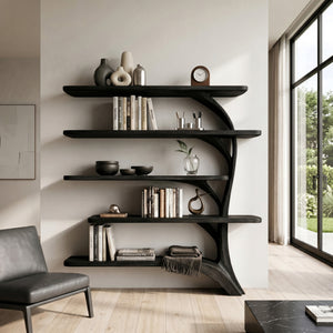 Contemporary Tree Inspired Curved Bookshelf For Home Decor