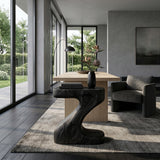 Organic Wooden Z-Shaped Side Table For Home Living