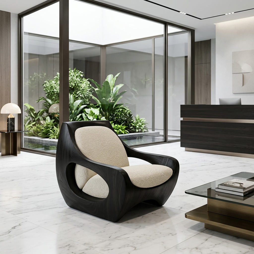 Sculptural Natural Wood Chair For Modern Home Decor