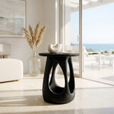 Organic Wooden Open Arch Side Table For Living Room