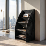 Modern Wooden Arched Magazine Rack For Living Room