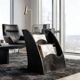 Organic Wooden Wave Panel Magazine Rack For Living Room