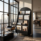 Contemporary Wooden Rounded Arch Magazine Rack For Reading Corner