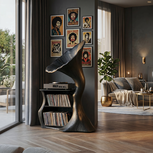 Handcrafted Record Player Stand For Livingroom Decor