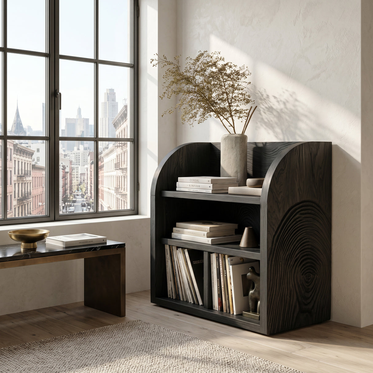 Organic Wooden Magazine Rack With Multi Compartments For Home