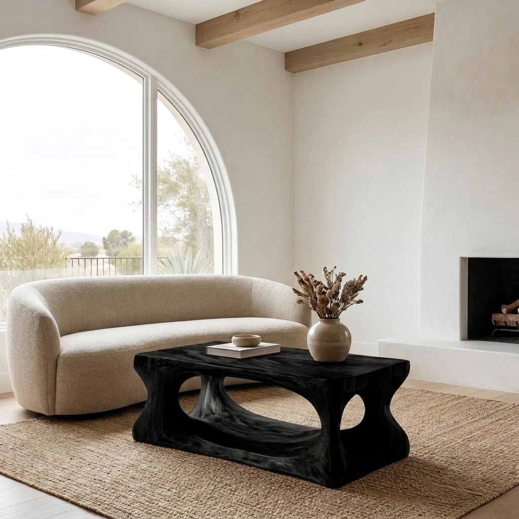 Organic Style Coffee Table Natural Wood For Living Room