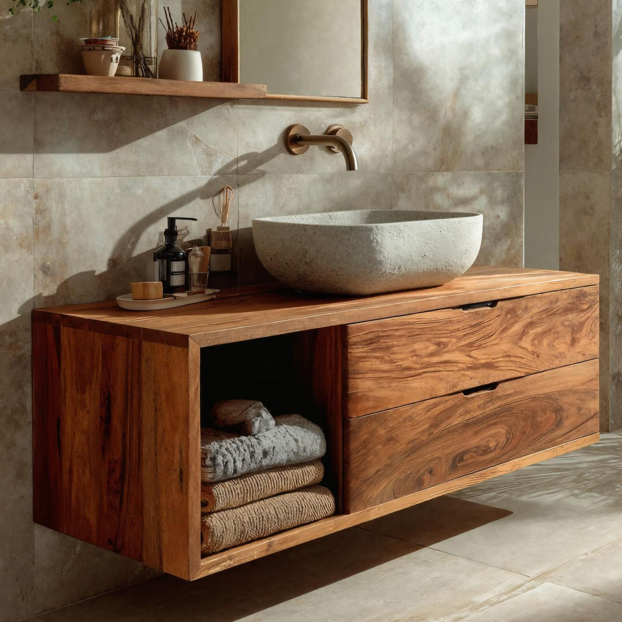 Contemporary Wooden Bathroom Vanity For Bathroom
