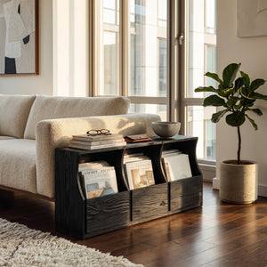 Modern Farmhouse Box Pocket Magazine Rack For Living Room