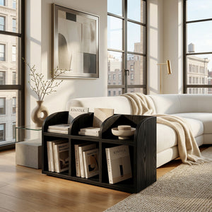 Modern Wooden Open Display Magazine Rack For Living Room