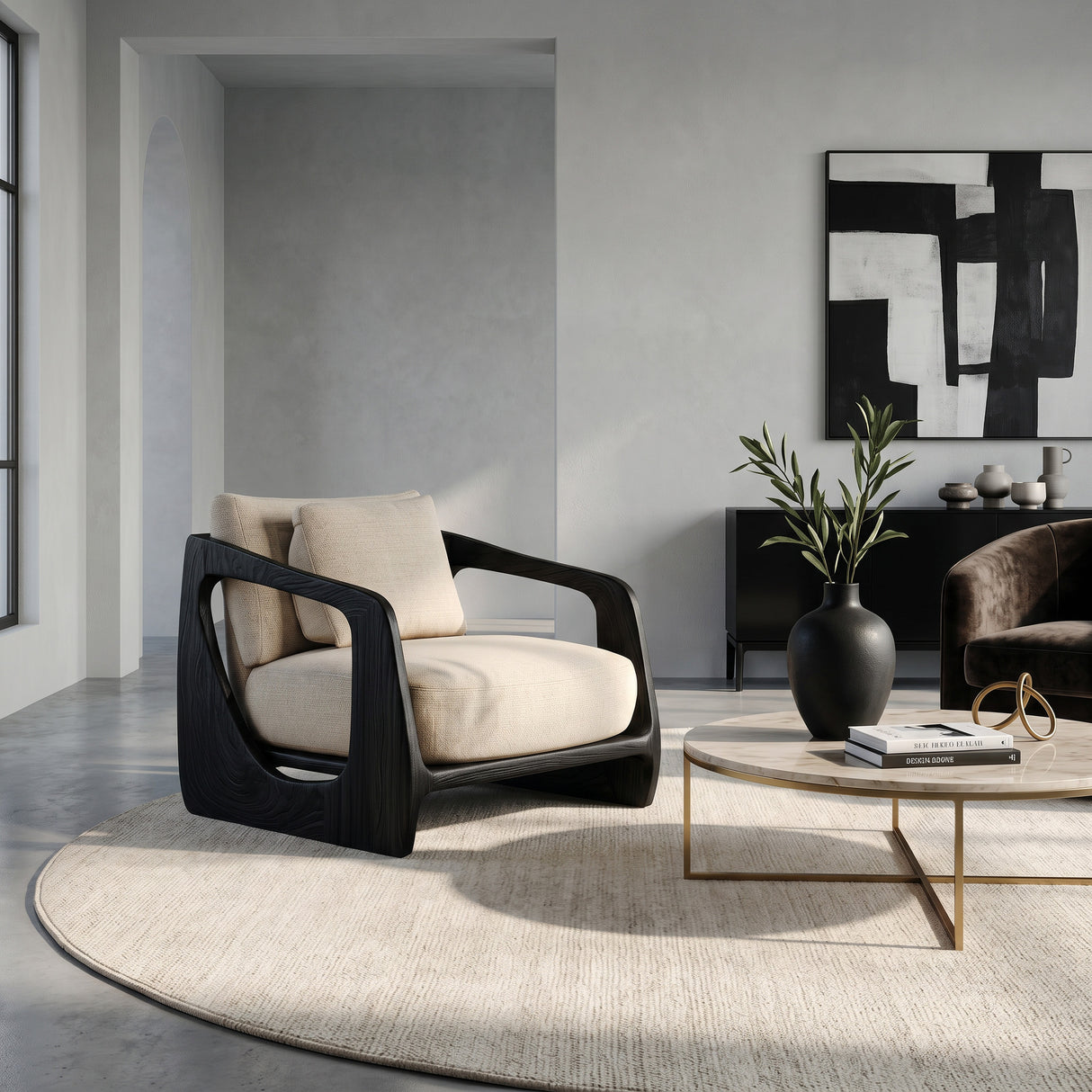 Luxury Curved Armchair For Modern Reading Nook