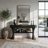 Scandinavian Sculptural Wood Console Table For Entryway