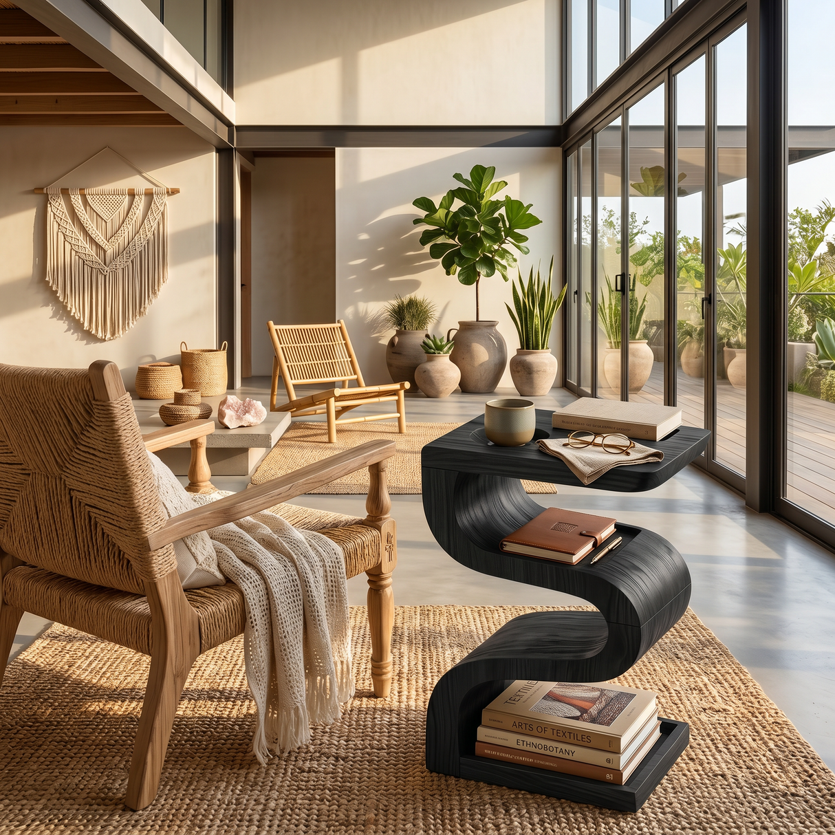 Minimalist Sculptural Side Table For Contemporary Living Space