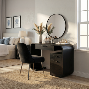 Modern Sculptural Vanity Table Bedroom Dressing Area Makeup Space