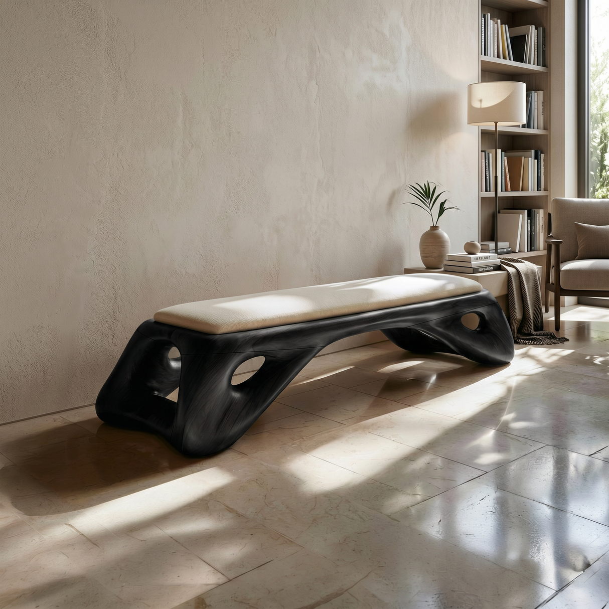 Organic Modern Entryway Bench Luxury Residence