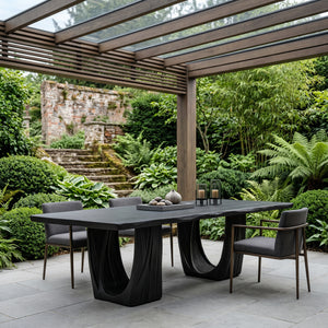 Organic Fluted Pedestal Dining Table For Contemporary Dining Room