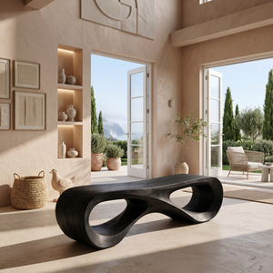 Modern Infinity Loop Bench For Living Room Interior