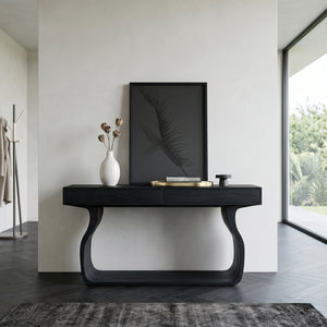 Minimalist Console Table With Curved Base Frame For Entryway