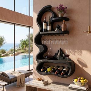 Mid Century Sculptural Wine Display For Dining Space